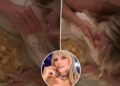 Heidi Klum gets a butt massage while eating potato chips