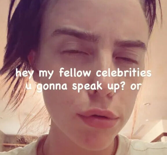 “Hey My Fellow Celebrities U Gonna Speak Up? Or”
