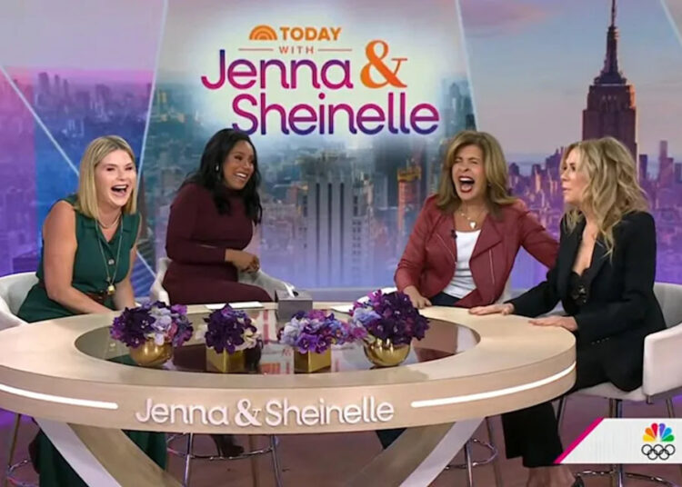 NBC Hoda Kotb and Kathie Lee Gifford pass the wine torch to Sheinelle Jones and Jenna Bush Hager