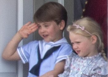 Prince Louis's (left) crown as the most mischievous royal could soon be seized by a lesser-known youngster in the Firm: Zara Tindall's seven-year-old daughter, Lena (right)