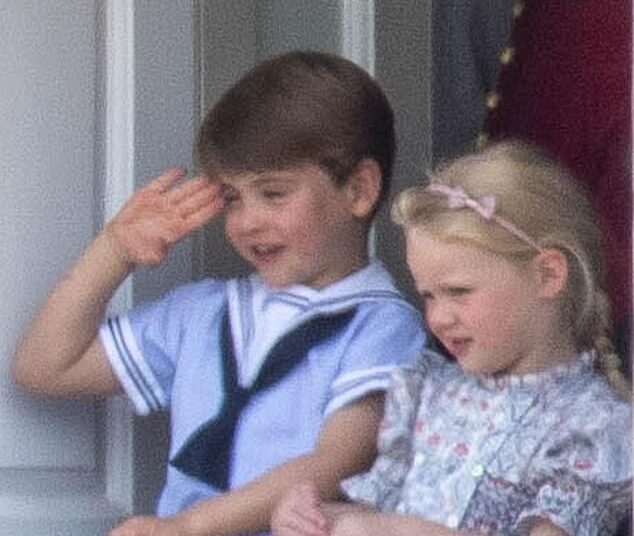 Prince Louis's (left) crown as the most mischievous royal could soon be seized by a lesser-known youngster in the Firm: Zara Tindall's seven-year-old daughter, Lena (right)