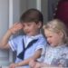 Prince Louis's (left) crown as the most mischievous royal could soon be seized by a lesser-known youngster in the Firm: Zara Tindall's seven-year-old daughter, Lena (right)