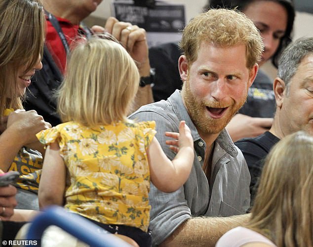 When Harry sat in the stands with a large bag of popcorn to watch the UK v Denmark match for the fourth day of the games in Toronto, it wasn't long before a cheeky youngster took a keen fancy to Harry's snack