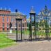 London, England, UK – May 17, 2018: The Orangery closed off by an ornate gate, is an elegant restaurant for afternoon tea.