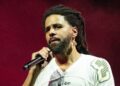 J. Cole performs onstage during the 2025 Dreamville Music Festival at Dorothea Dix Park on April 6, 2025 in Raleigh, North Carolina.
