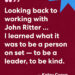 Looking back to working with John Ritter ... I learned what it was to be a person on set — to be a leader, to be a kind.