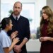 The Prince and Princess of Wales, joint Patrons of NHS Charities Together, speak with staff during a visit to Charing Cross Hospital