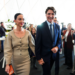 couple walking together at a public event