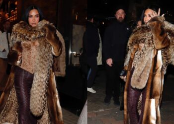Kim Kardashian Leans Into Winter Textures in Aspen on New Year's Day