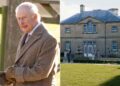 The King's Foundation (Left) King Charles at Sandringham on Jan. 4, 2026; (Right) CGI – The King's Hall's courtyard to the rear of Dumfries House