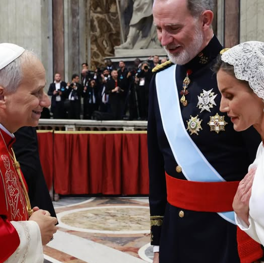 King Felipe and Queen Letizia with Pope Leo XIV