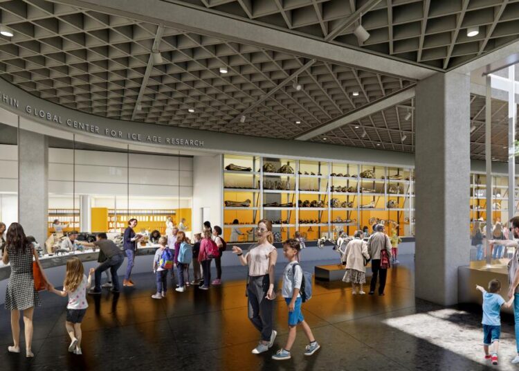 Rendering of La Brea Tar Pits new Ice Age research center ahead of L.A. Olympics.