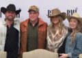 Dallas Wilson, Andy Albert, Lainey Wilson, Trannie Anderson celebrate "Somewhere Over Laredo" going No. 1 at country radio