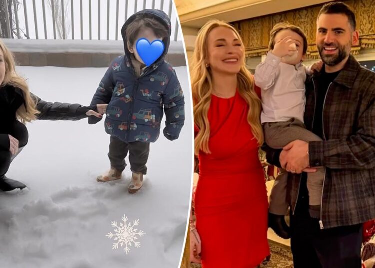 Lindsay Lohan shares rare photo of son Luai, 2, in the snow