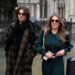 Liz Hurley arrives to give evidence in court with her son Damian. Photo: PA