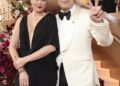 Mark Ruffalo and other A-listers honored the memory of Renee Good and protested the US Immigration and Customs Enforcement (ICE) agency on the red carpet of the 83rd Golden Globes on Sunday; pictured with his wife Sunrise Coigney