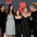 Matt Damon's wife and younger daughters in 2023 at the Los Angeles premiere of his film "Air."