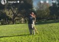 Couple sharing an embrace in a park.