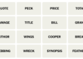 NYT Connections board for January 18, 2026: QUOTE, PECK, PRICE, TOTAL, DAMAGE, TITLE, BILL, GRANT, AUTHOR, WINGS, COOPER, BREAK, WEBBING, WRECK, SYNOPSIS, FEATHERS.
