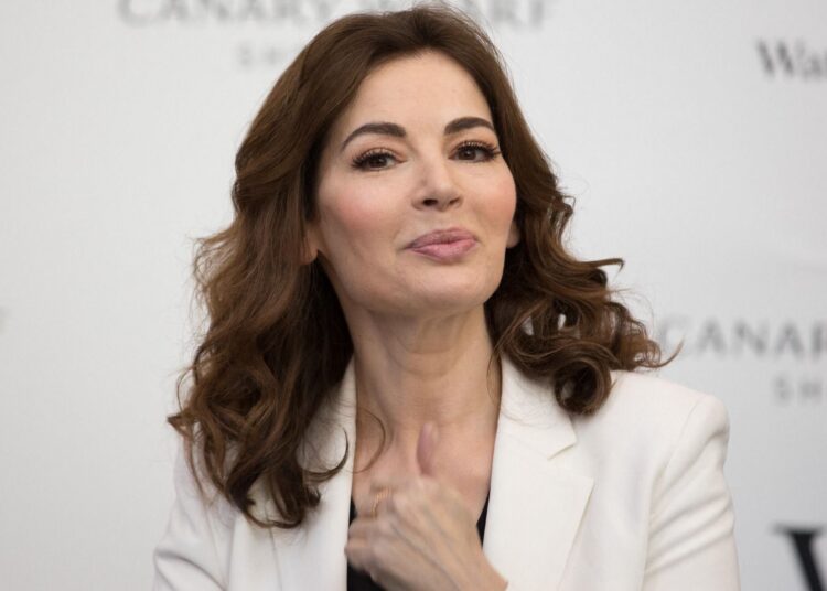 Nigella Lawson signs copies of her cookery book, At My Table