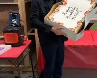 Jillian Dempsey/Instagram Patrick Dempsey with birthday cake