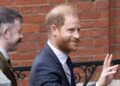 Prince Harry was piled on for his 'alarming baldness' when arriving at a London court.MEGA