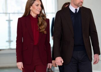 Prince William and Princess Catherine at Charing Cross Hospital last week. The Prince of Wales has hired a crisis management expert as the Royal Family continues to wrestle with the fall-out from Andrew Mountbatten-Windsor's association with paedophile Jeffrey Epstein