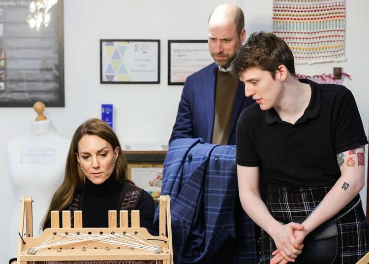 Andrew Parsons / Kensington Palace Kate Middleton and Prince William at Radical Weavers in Stirling, Scotland on Jan. 20, 2026