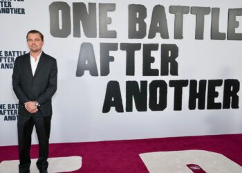 Leonardo DiCaprio arrives at the premiere of "One Battle After Another" on Monday, Sept. 8, 2025, at the TCL Chinese Theatre in Los Angeles. (Photo by Jordan Strauss/Invision/AP)
