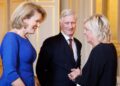 The King and Queen of the Belgians host a reception for the heads of European institutions and permanent representatives accredited to the European Union at the Royal Palace in Brussels on January 13, 2026 (BENOIT DOPPAGNE/Belga News Agency/Alamy)
