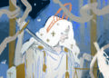 Digital character art showing a female character wearing a crown and holding a dagger