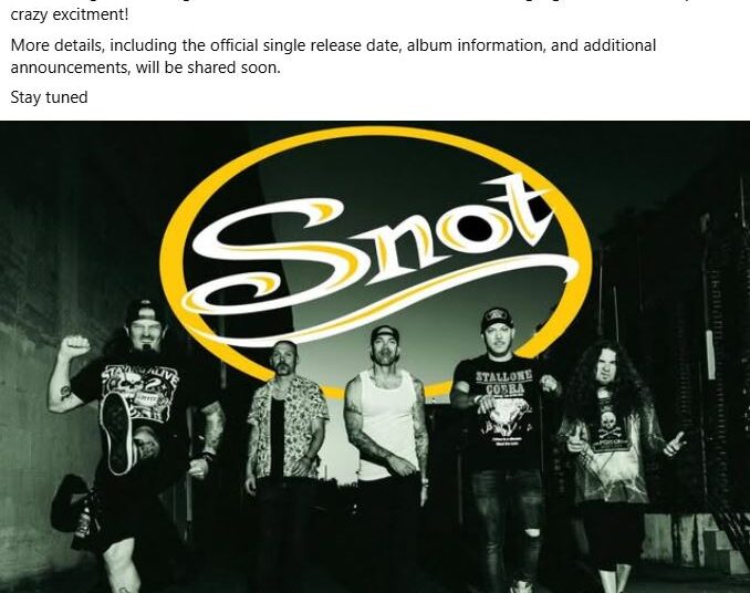 Snot Complete Five New Songs With Andy Knapp, New Album Coming Soon