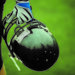Player holding football helmet