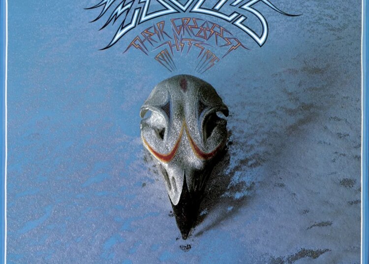 Illustration of The Eagles' "Their Greatest Hits 1971-1975" album cover art, featuring an eagle's skull.