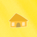 An illustration of a yellow house on a yellow background
