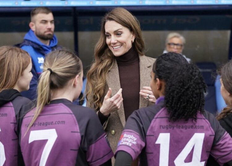 The Princess of Wales visiting with Rugby