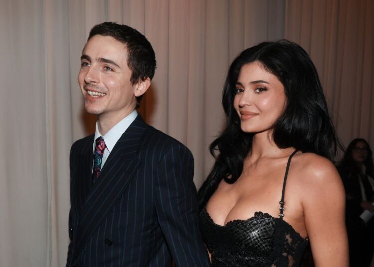 Timothée Chalamet and Kylie Jenner at the awards.