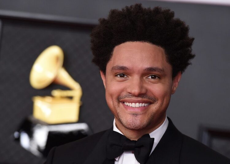Trevor Noah arrives at the 63rd annual Grammy Awards at the Los Angeles Convention Center on March 14, 2021. (Photo by Jordan Strauss/Invision/AP)