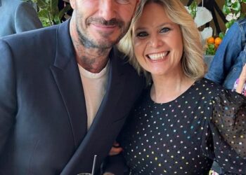 Writer Suzanne Baum with David Beckham