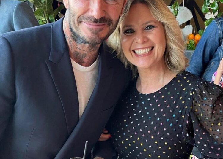 Writer Suzanne Baum with David Beckham