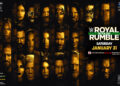 WWE Royal Rumble 2026 promotional poster featuring Roman Reigns, Cody Rhodes, Brock Lesnar, Becky Lynch, and Rhea Ripley among others for Saturday, January 31.