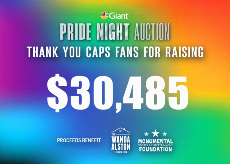 Washington Capitals and Monumental Sports & Entertainment Pride Auction Raises $30,485