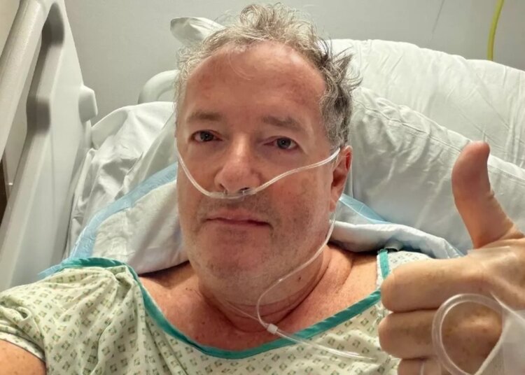 Piers Morgan, 60, shared a picture to his social media from the hospital and told fans that he had fractured his femur