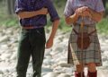 As Prince William and Kate Middleton head North of the border this week, there will be one question on many royal fans' minds: will the Prince of Wales finally wear a kilt? (Pictured: William with his father Charles at Balmoral in 1997)