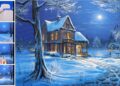 ❄️ Night Winter ❄️Acrylic Painting Tutorial / Art & Music ❄️ Picture | Kreativität Kunst Malerei