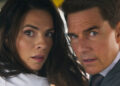 Ethan Hunt and Grace turning in shock in