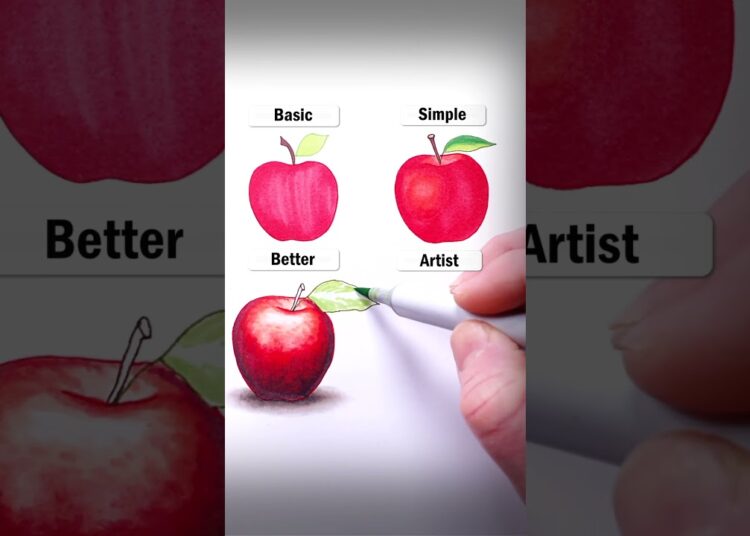 Draw Apples! #art #drawing #shorts #apples #howtodraw #easydraw