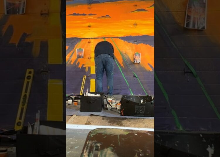 Rockin Route 66 #mural #timelapse #mastermurals #artist #muralartist