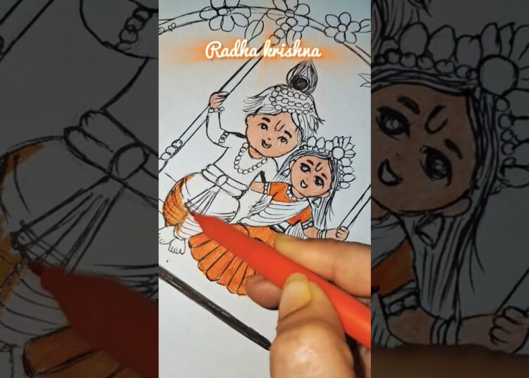 Radha krishna drawing 😍💝|| #viral #drawing #art #trending #artist #shortvideo #shorts