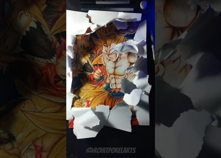 Let’s Draw Goku From DB 🗿🍷 || #drawing #art #artist